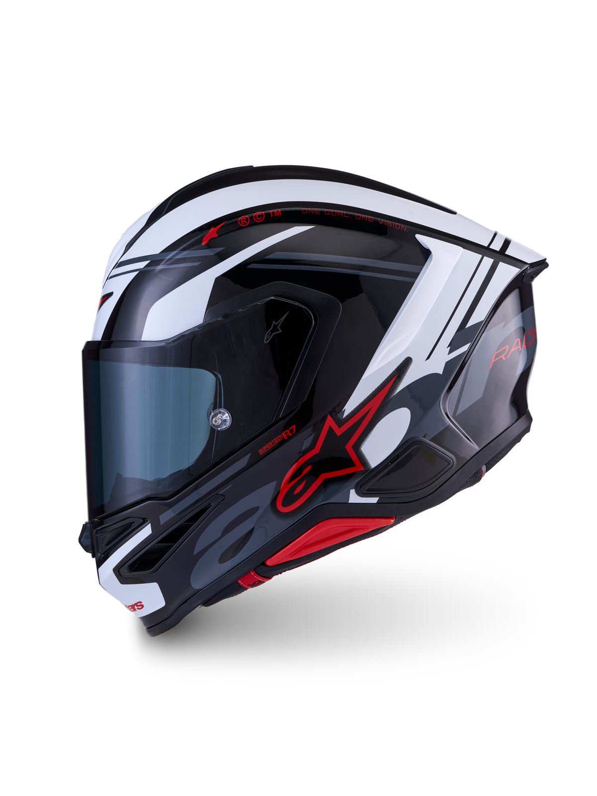 Alpinestars S R7 A-CORE Helmet - Black / White / Red / Glossy