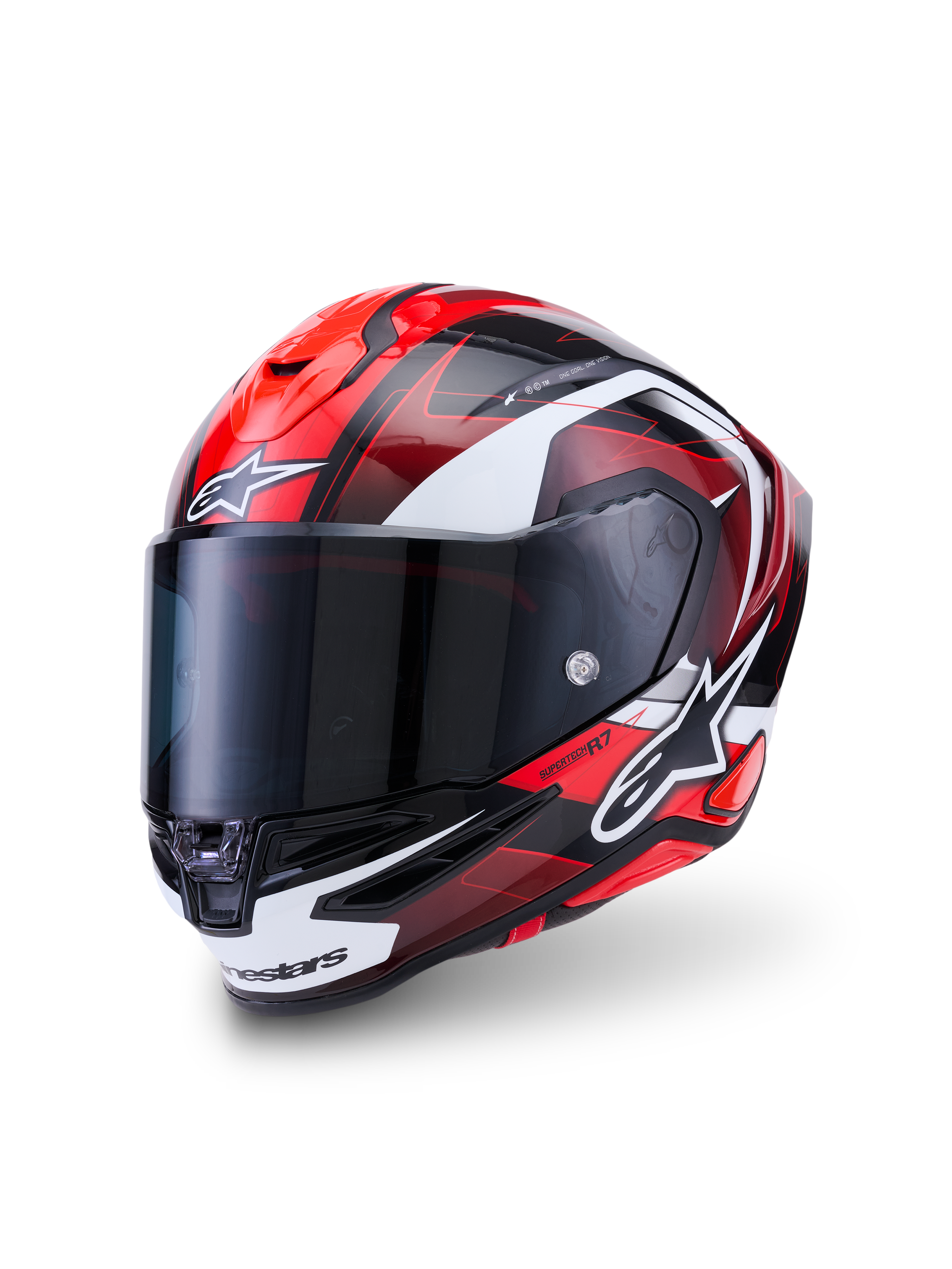 Alpinestars SR7 Kinetis Helmet - Black Red White Glossy