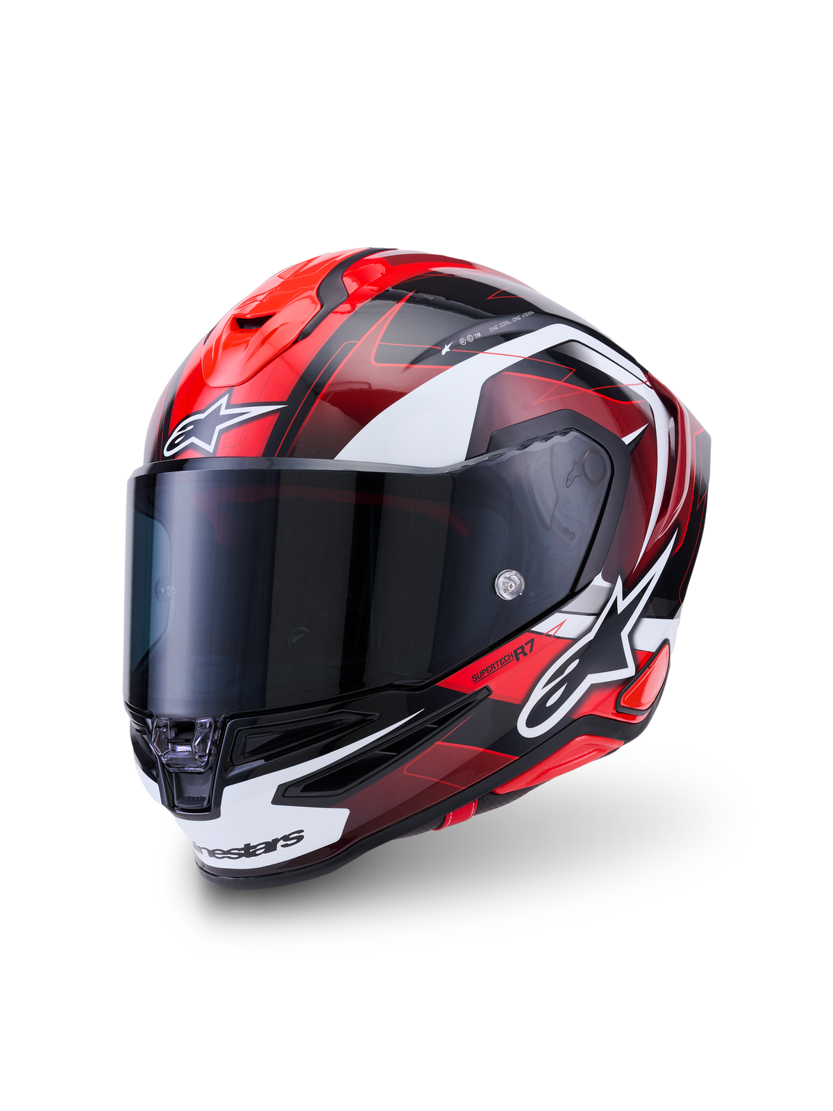 Alpinestars SR7 Kinetis Helmet - Black Red White Glossy
