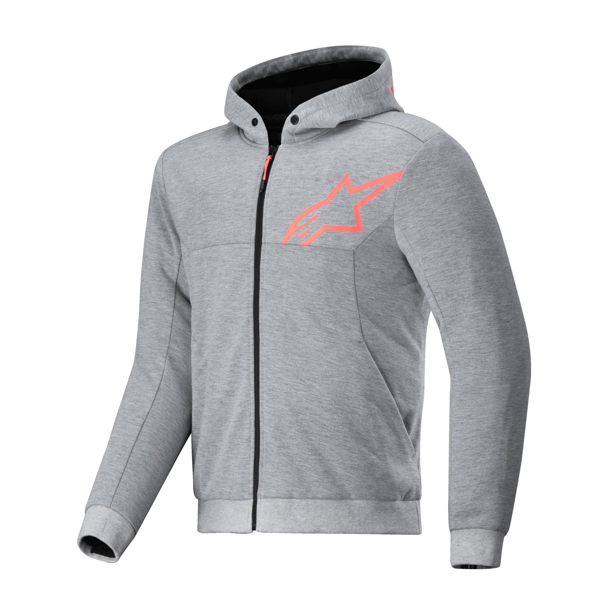 Alpinestars Chrome V2 Sport Hoodie - Grey Heather / Red Fluo