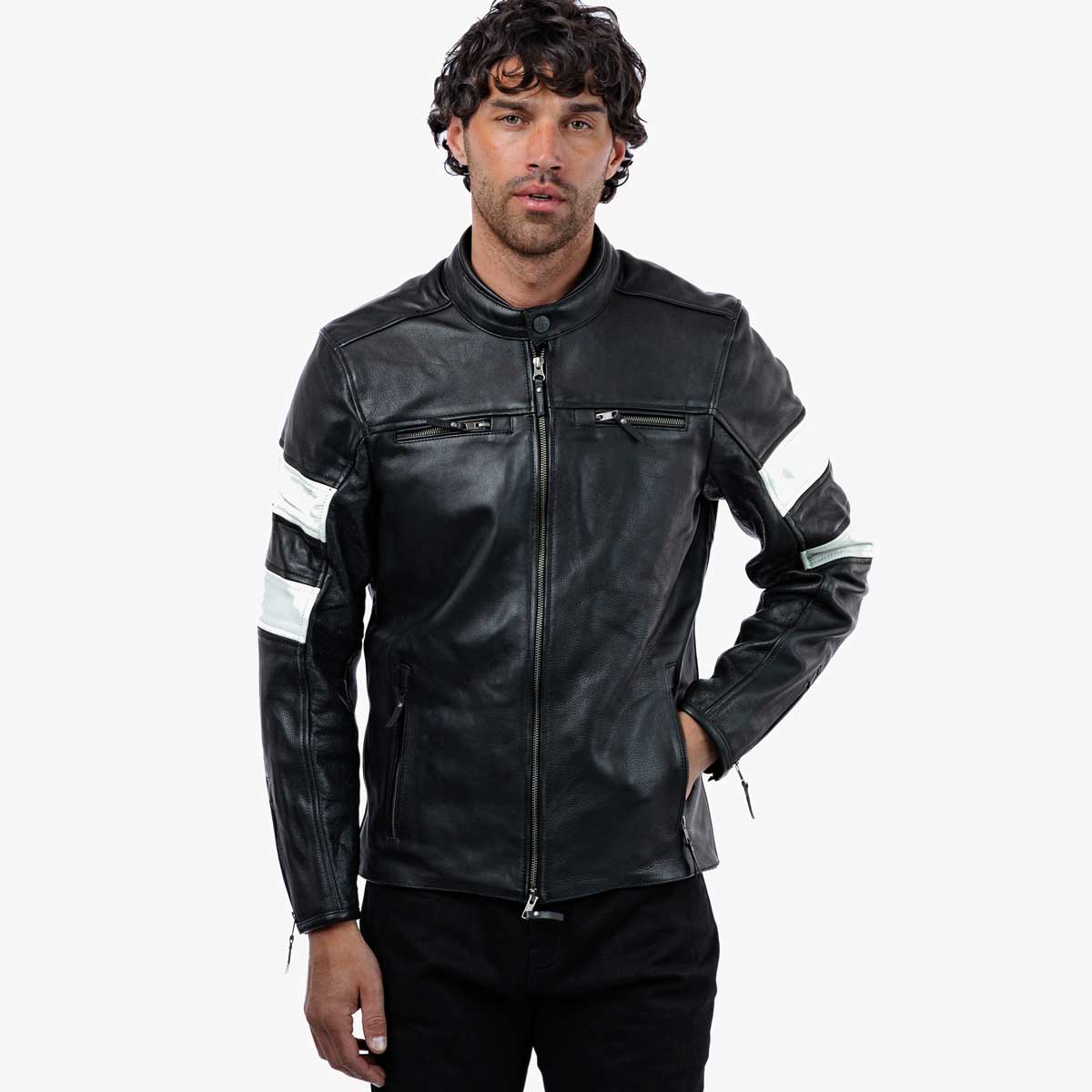 Spada Hanzo CE Leather Jacket - Black / Ivory