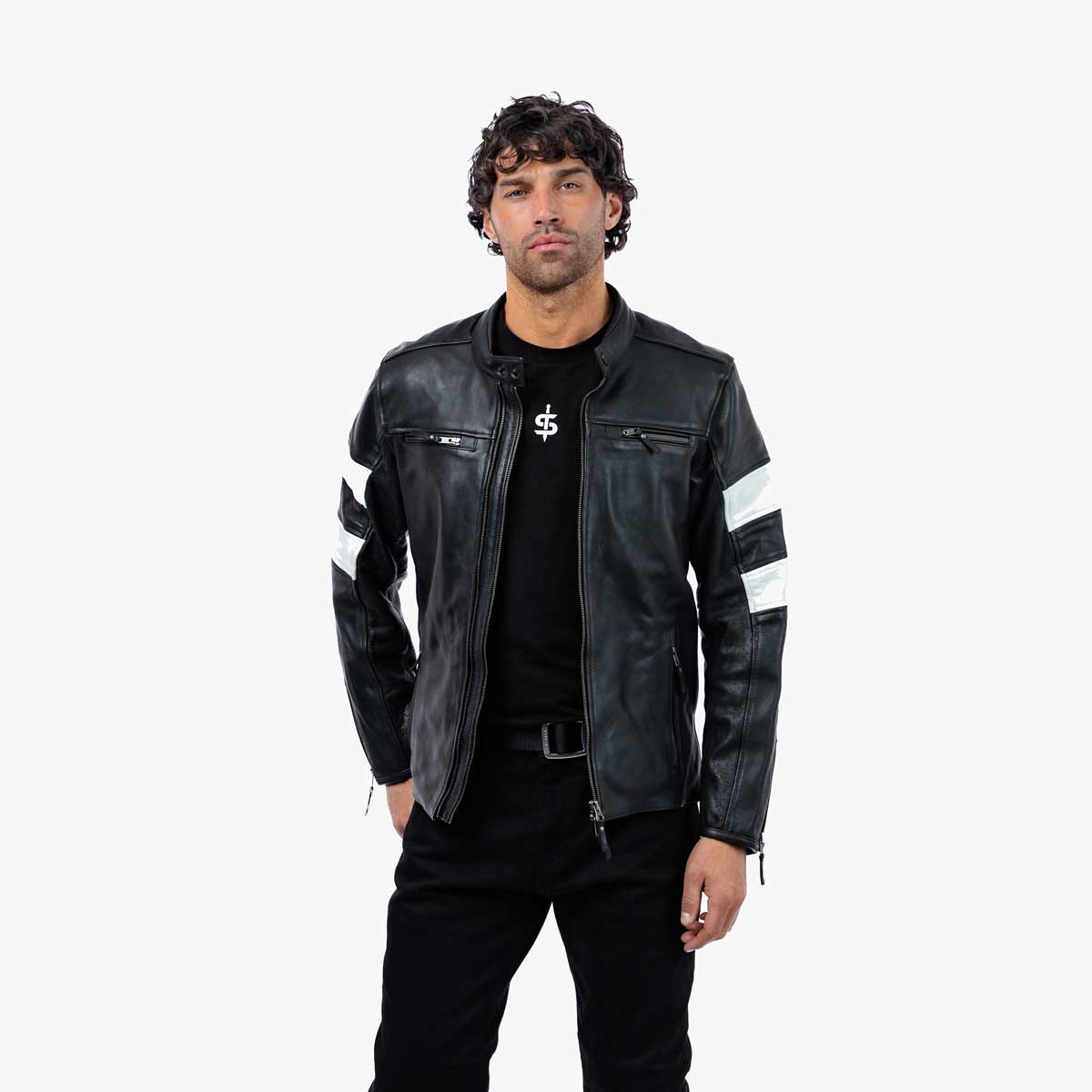 Spada Hanzo CE Leather Jacket - Black / Ivory