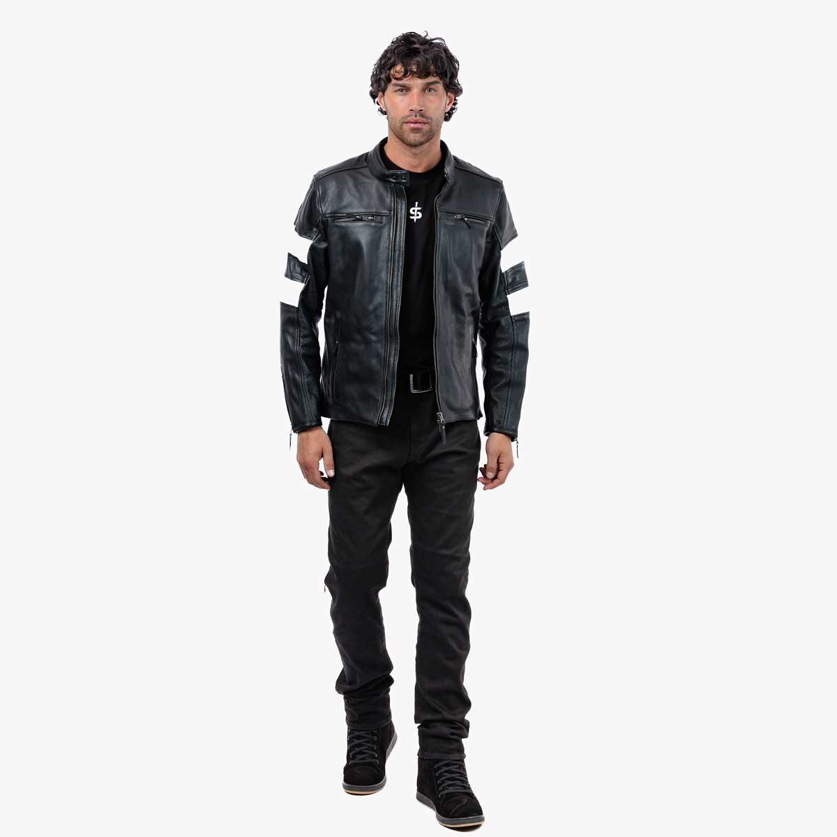 Spada Hanzo CE Leather Jacket - Black / Ivory