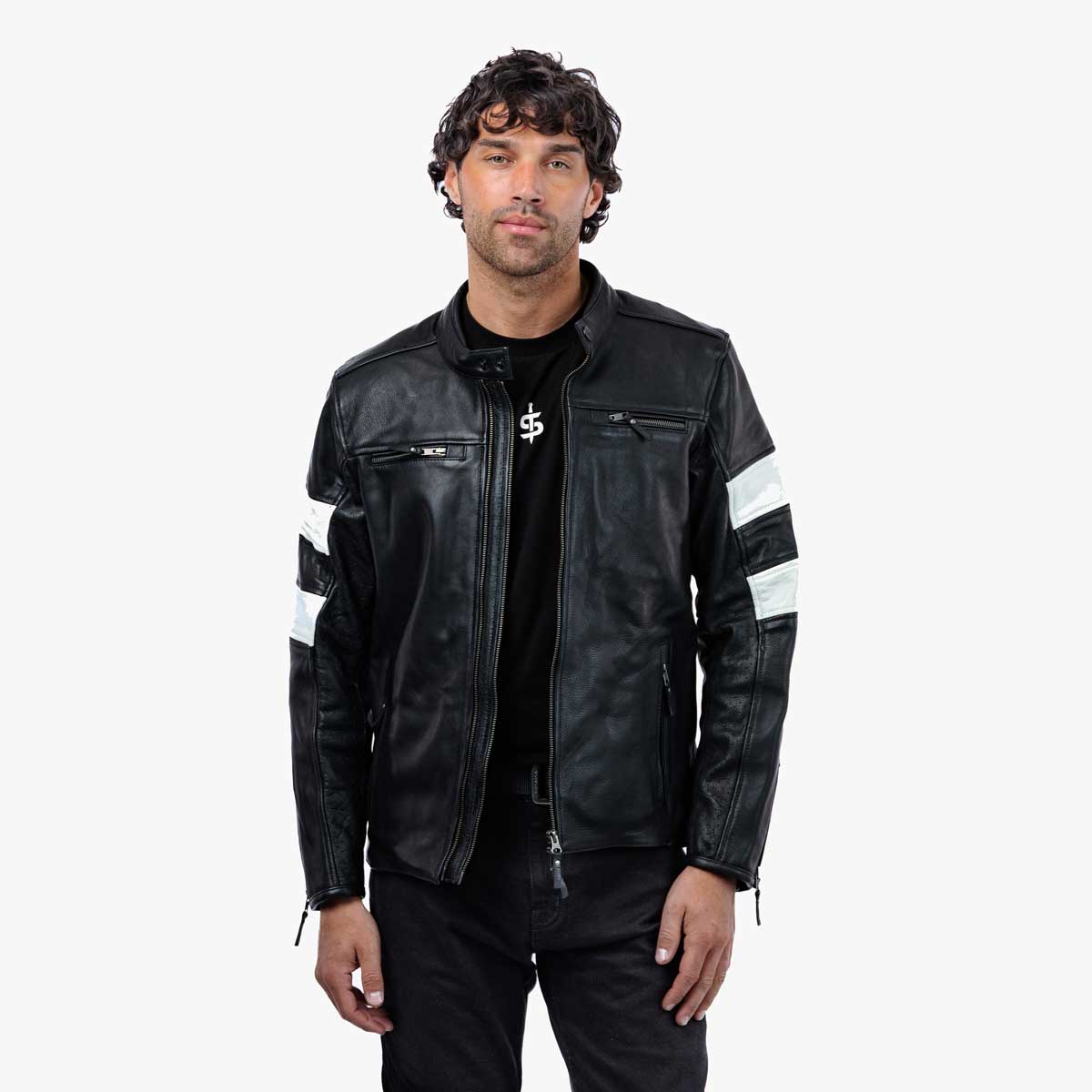 Spada Hanzo CE Leather Jacket - Black / Ivory