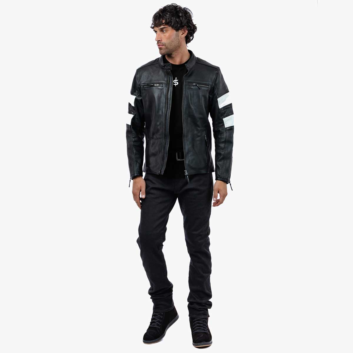 Spada Hanzo CE Leather Jacket - Black / Ivory