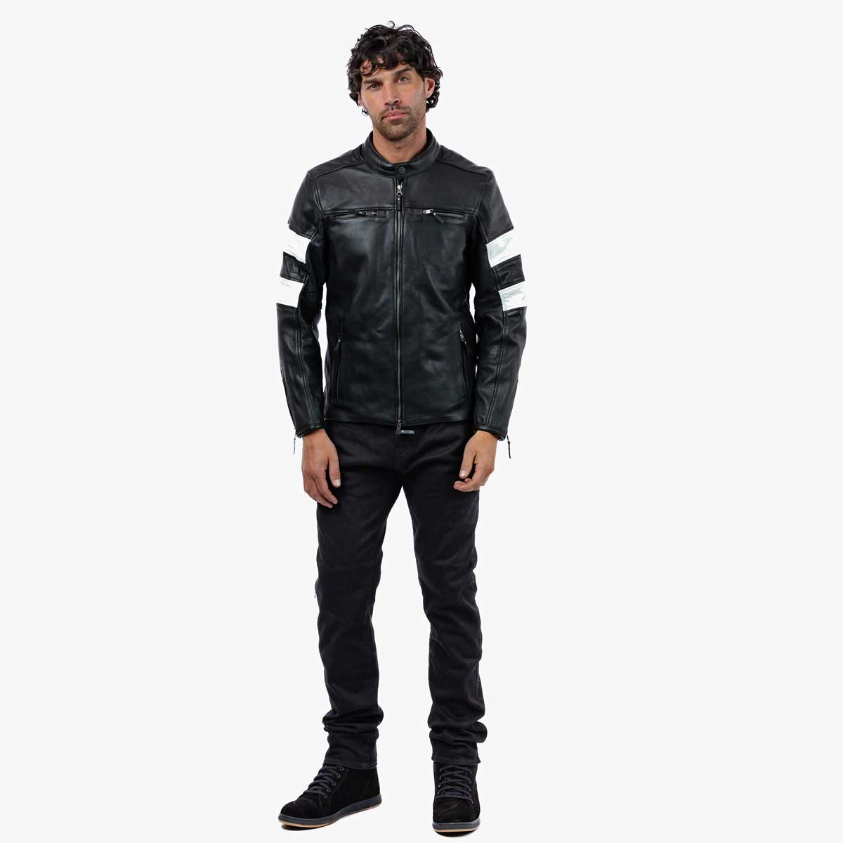 Spada Hanzo CE Leather Jacket - Black / Ivory