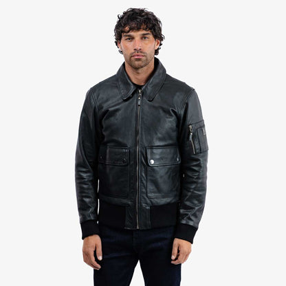 Spada Turbine CE Leather Bomber Jacket - Black