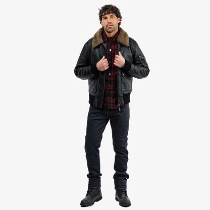 Spada Turbine CE Leather Bomber Jacket - Black