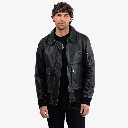 Spada Turbine CE Leather Bomber Jacket - Black