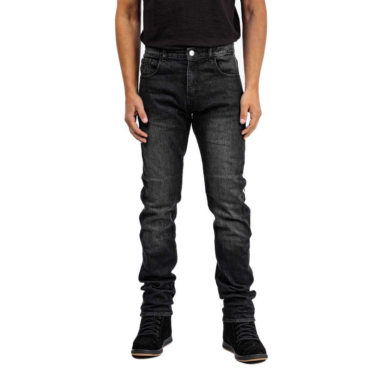 Spada Drifter CE Mens Jeans Short Leg Washed Black