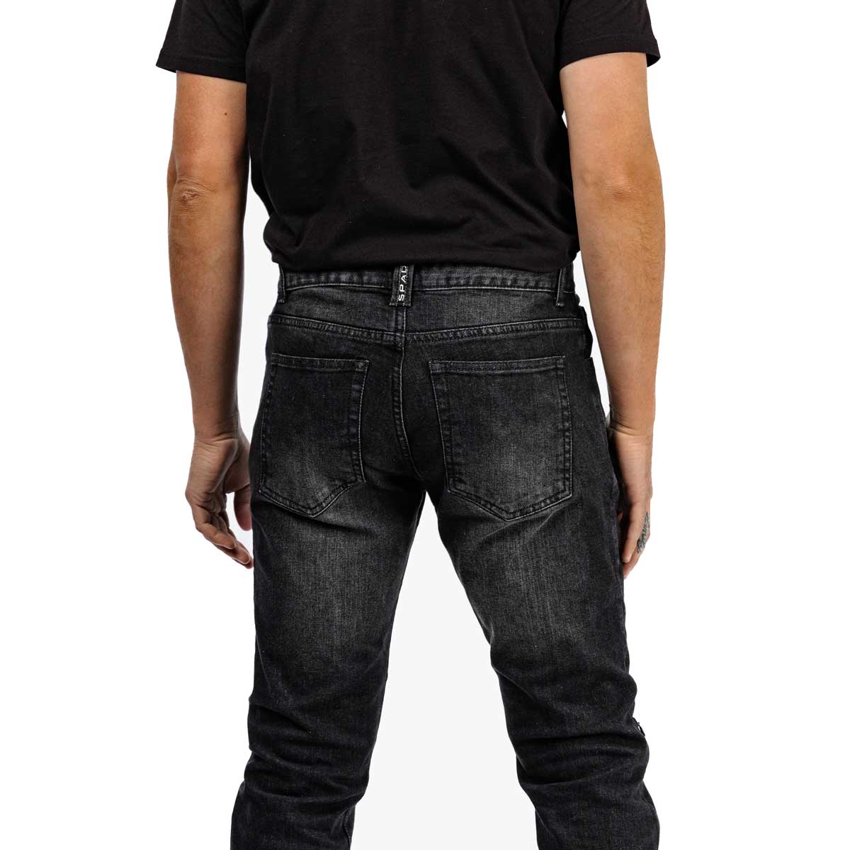 Spada Drifter CE Mens Jeans Short Leg Washed Black