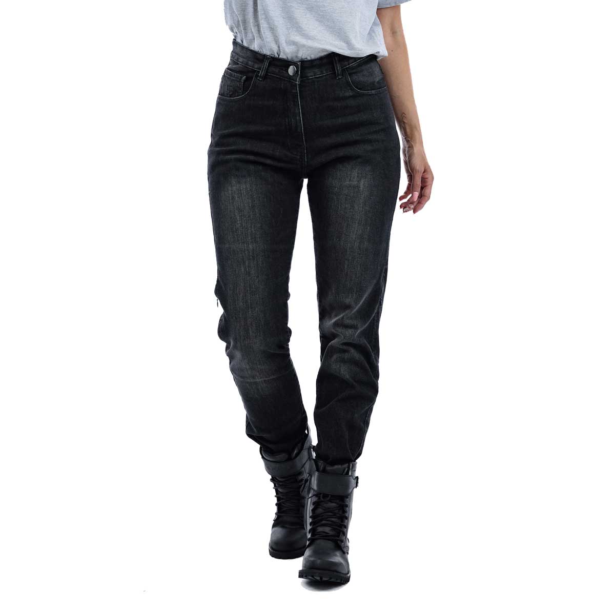 Spada Drifter CE Ladies Jeans Short Leg Washed Black