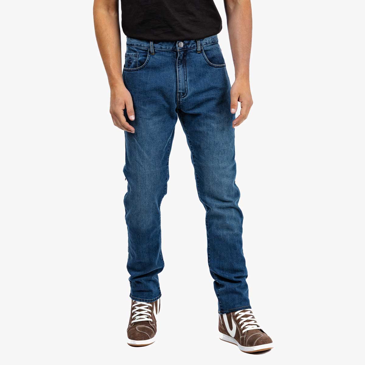 Spada Drifter CE Mens Jeans Short Leg Washed Blue
