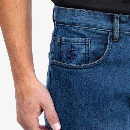 Spada Drifter CE Mens Jeans Short Leg Washed - Blue