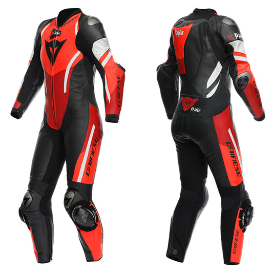 Dainese Misano 3 Perforated D-Air 1 Piece Ladies Suit - Red / Black / White