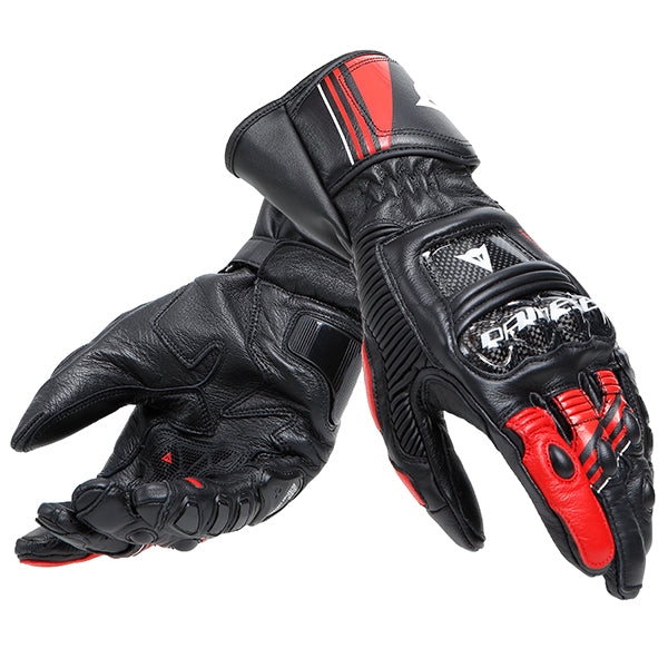 Dainese Druid 4 Leather Gloves - Black / Lava-Red / White