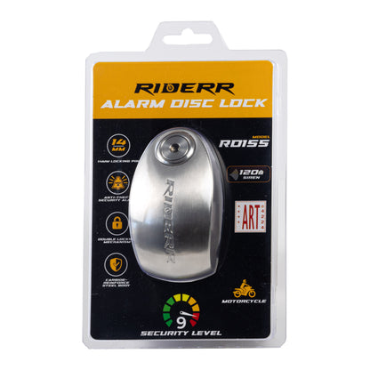 Riderr RD15S Alarm Disc Lock - Silver