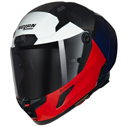 Nolan X-804 RS Carbon Full Face Helmet Blocco 348 - White / Red / Blue