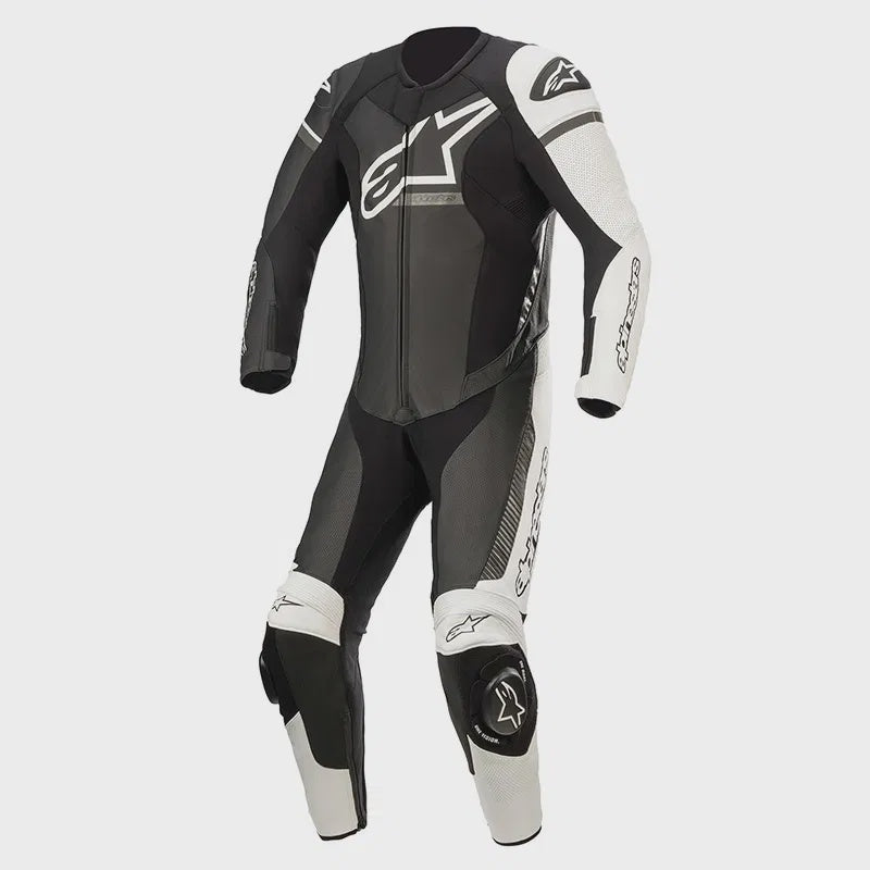 Alpinestars GP Force Phantom Leather 1 Piece Suit - Black / White / Metallic Grey