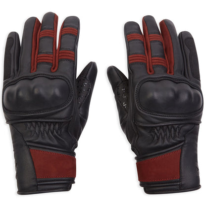 Spada Bennett CE Ladies Leather Gloves - Black / Burgundy