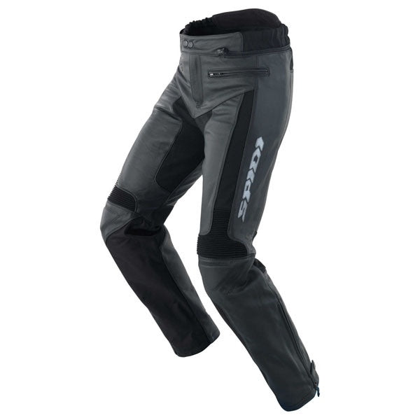 Spidi Teker Leather Sports Touring Trousers SHORT - Black