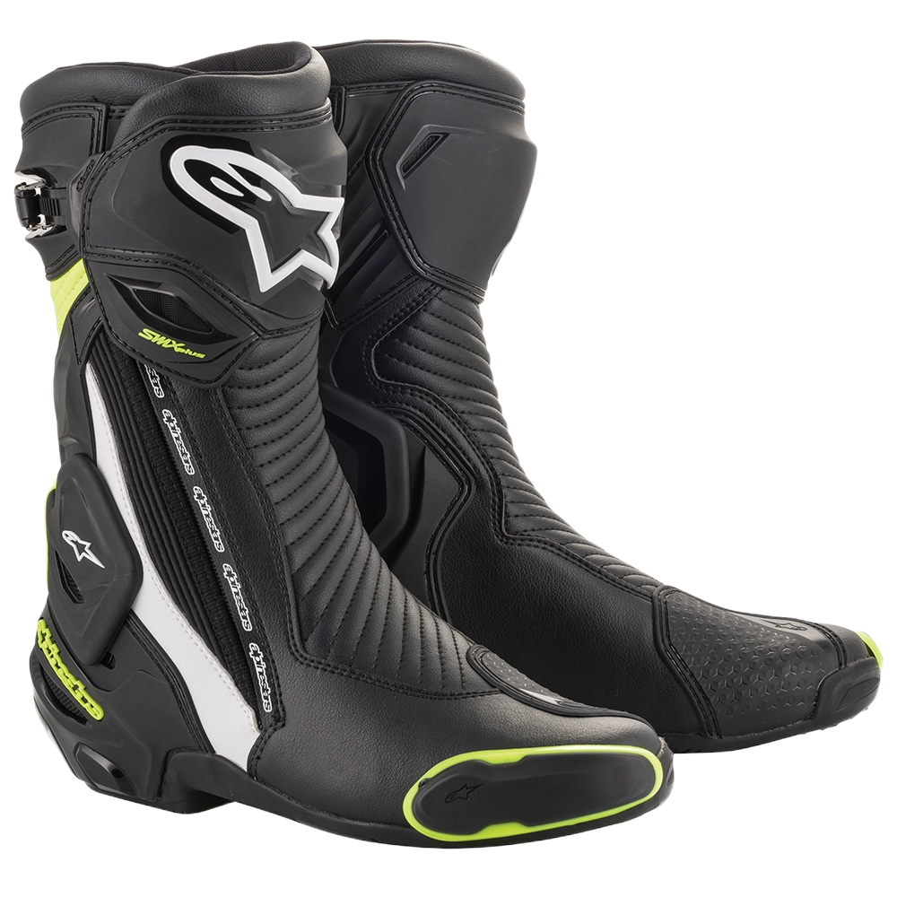 Alpinestars SMX Plus V2 Sports Boots - Black / White / Yellow Fluo