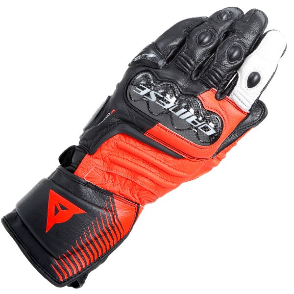 Dainese Carbon 4 Long Leat Glove W12 - Black/Fluo-red/White