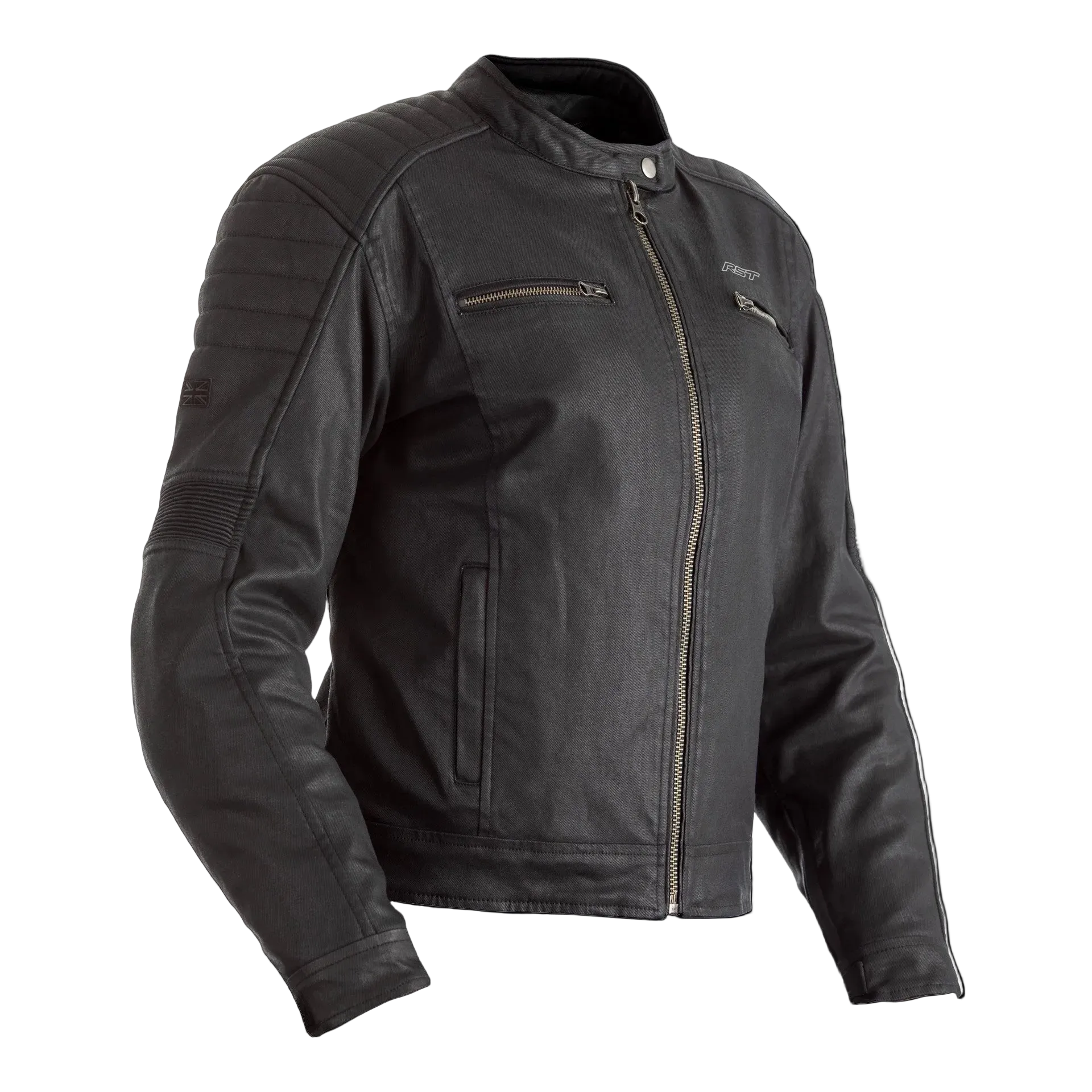 RST x Kevlar Brixton CE Ladies Wax Textile Jacket - Black .