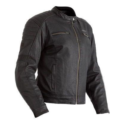 RST x Kevlar Brixton CE Ladies Wax Textile Jacket - Black .