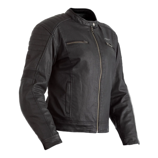 RST x Kevlar Brixton CE Ladies Wax Textile Jacket - Black .