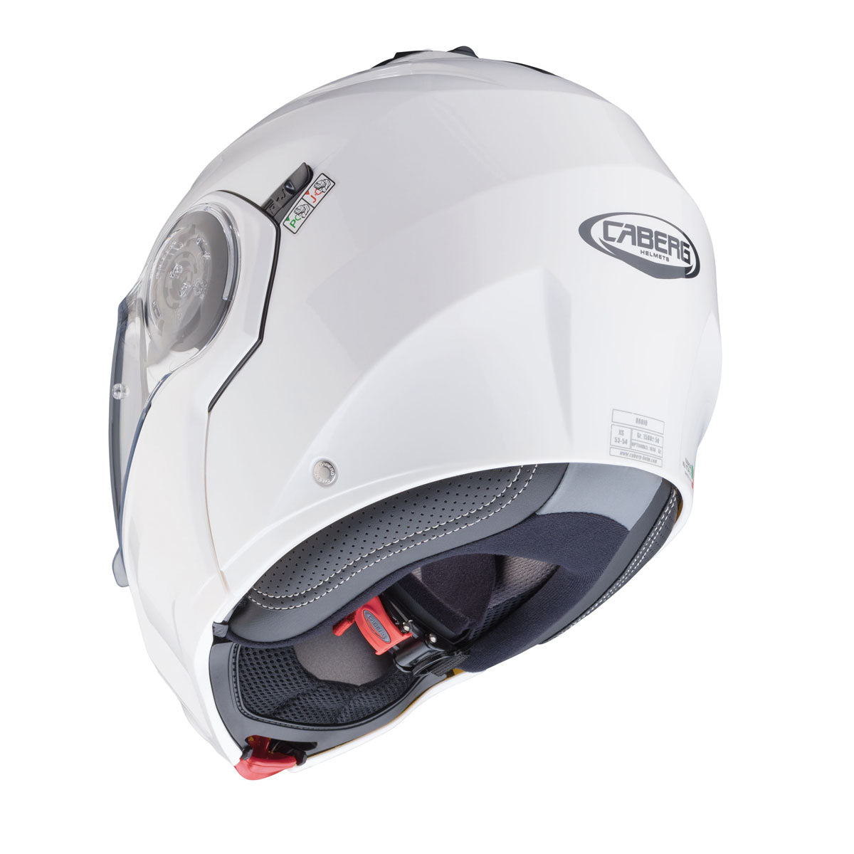 CABERG Droid Metal White Flip Up Motorcycle Helmet