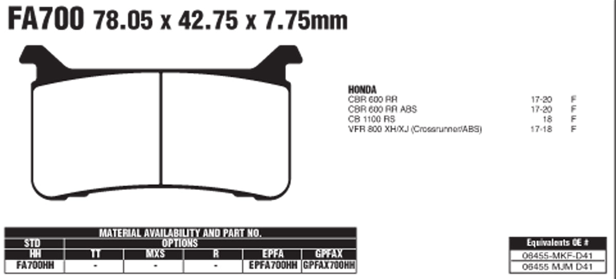 EBC Brake Pads FA700HH