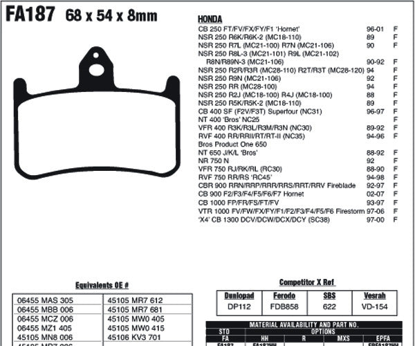 EBC Brake Pads FA187HH
