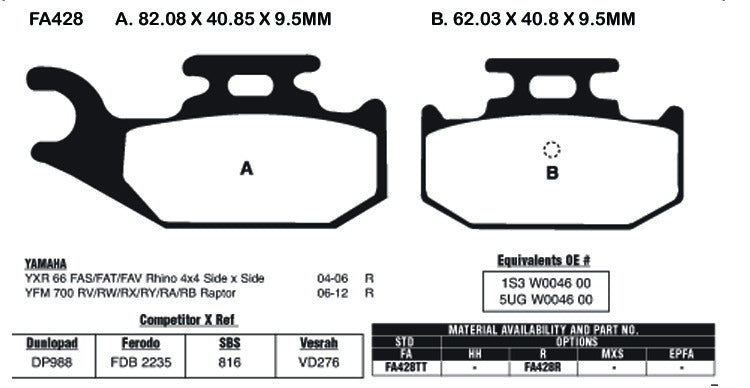 EBC Brake Pads FA428TT