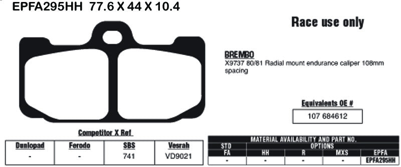 EBC Brake Pads EPFA295HH