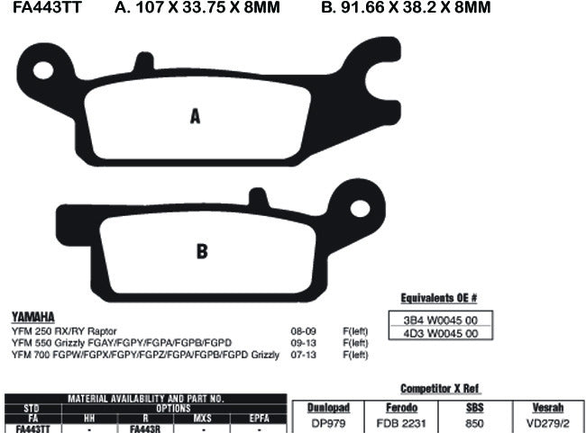 EBC Brake Pads FA443TT