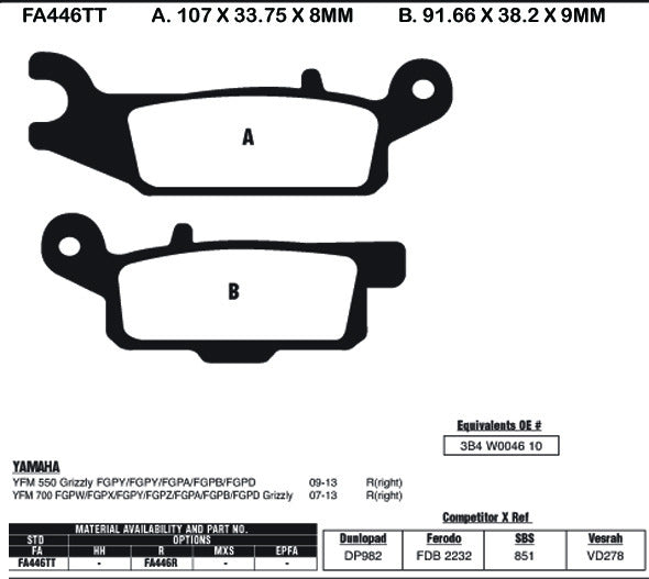 EBC Brake Pads FA446TT