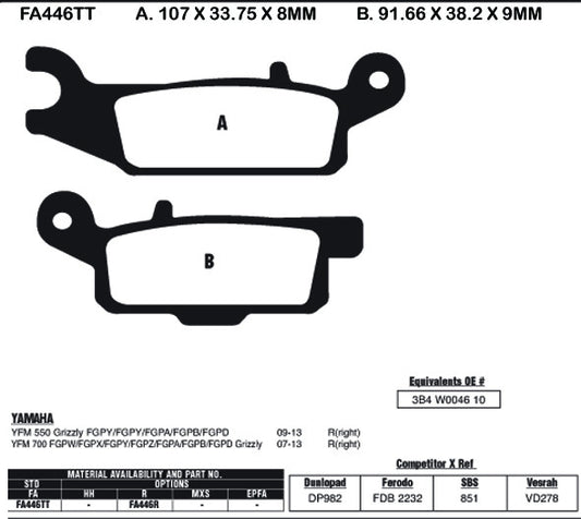 EBC Brake Pads FA446TT