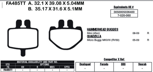 EBC Brake Pads FA485TT