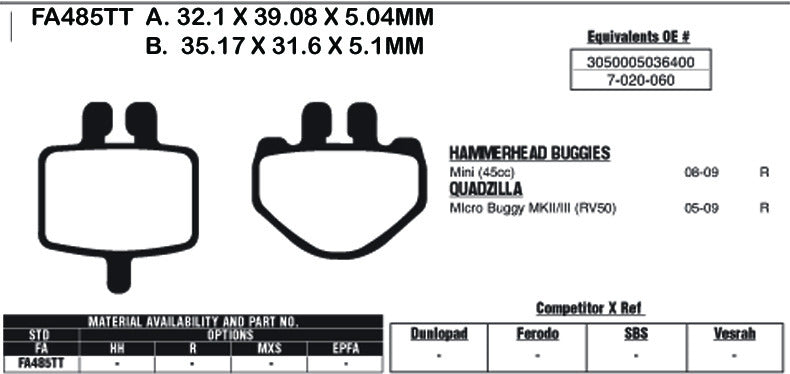 EBC Brake Pads FA485TT