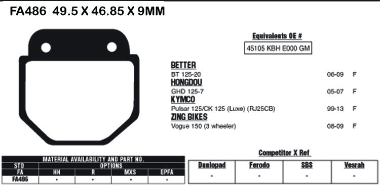 EBC Brake Pads FA486