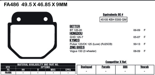 EBC Brake Pads FA486