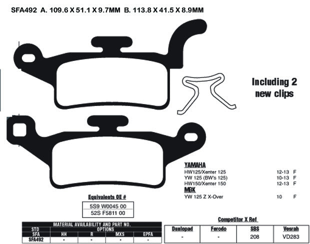 EBC Brake Pads SFA492