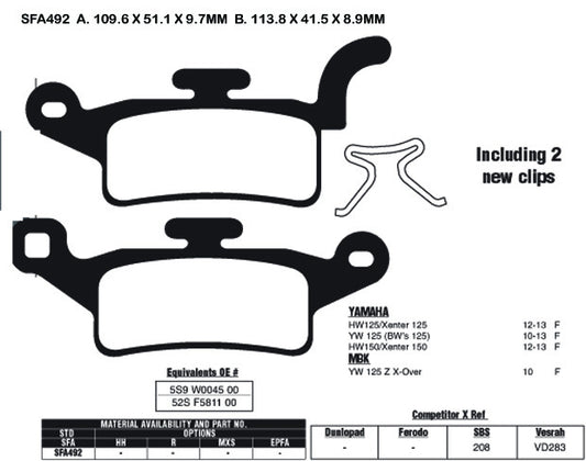 EBC Brake Pads SFA492