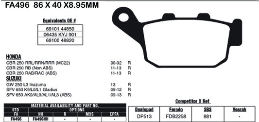 EBC Brake Pads FA496