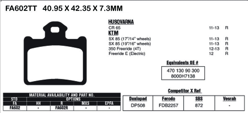 EBC Brake Pads FA602TT