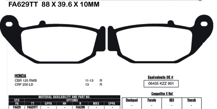 EBC Brake Pads FA629