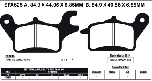 EBC Brake Pads SFA625
