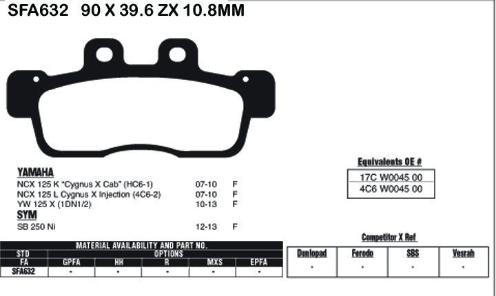 EBC Brake Pads SFA632