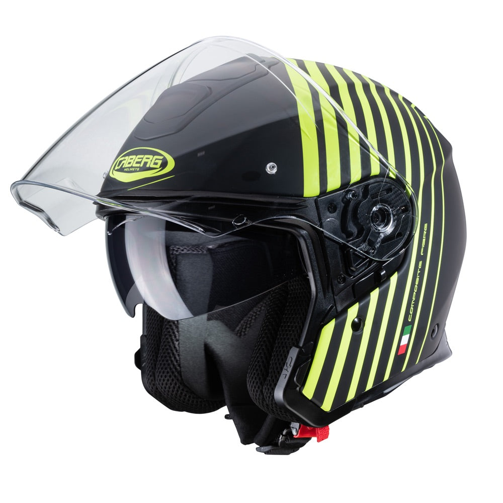 CABERG Flyon Bakari Matt - Black / Yellow Open Face Motorcycle Helmet S / O